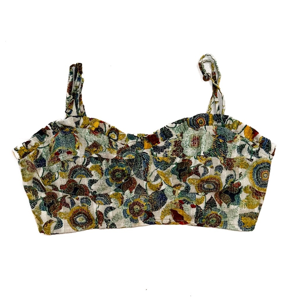 XS Anthropologie Floral Crop Top EUC